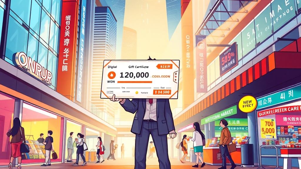 온누리상품권, 어디서 쓸까요? (cartoon 스타일)